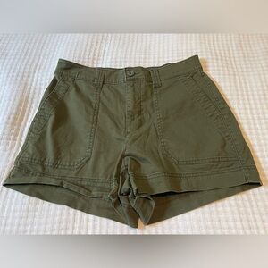 Old Navy Hunter Green Cargo Shorts High-Waisted Cotton
